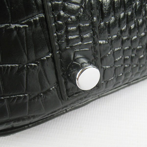 Replica Hermes Birkin 30CM Crocodile Head Veins Bag Black 6088 On Sale